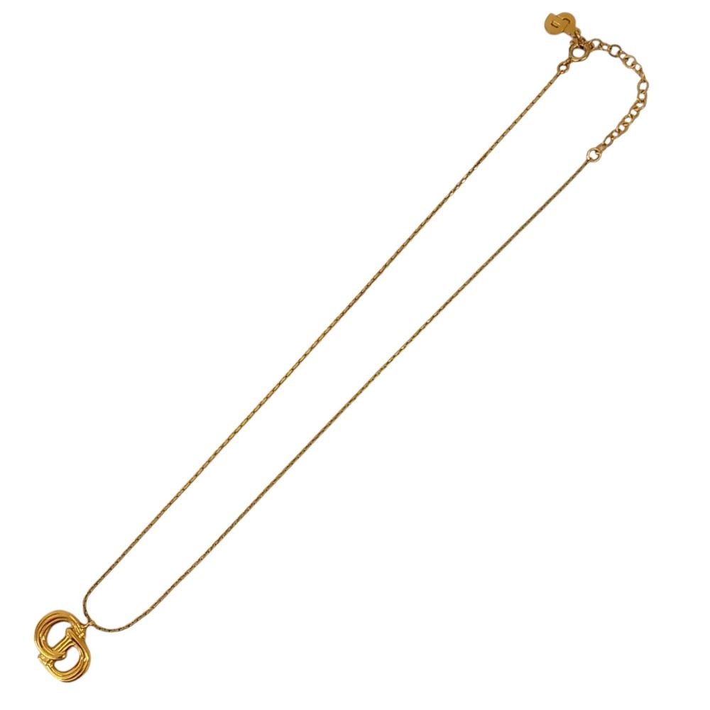 Dior Vintage CD Logo Necklace Earrings Set Gold Plated — view 5