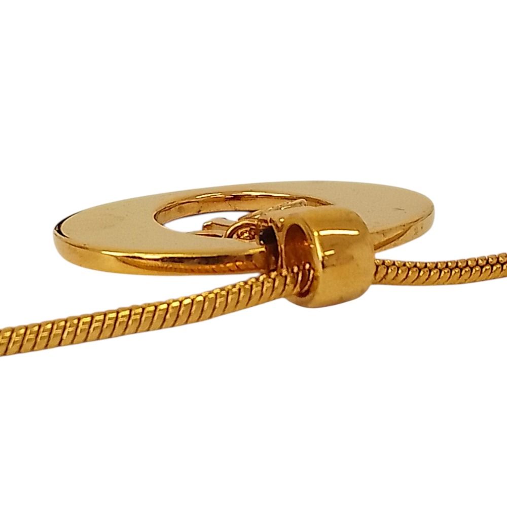 Dior Vintage Logo Snake Chain Necklace Gold Plated — view 4