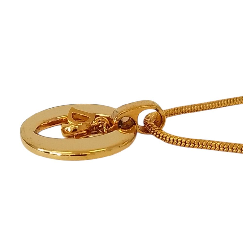 Dior Vintage Logo Snake Chain Necklace Gold Plated — view 3