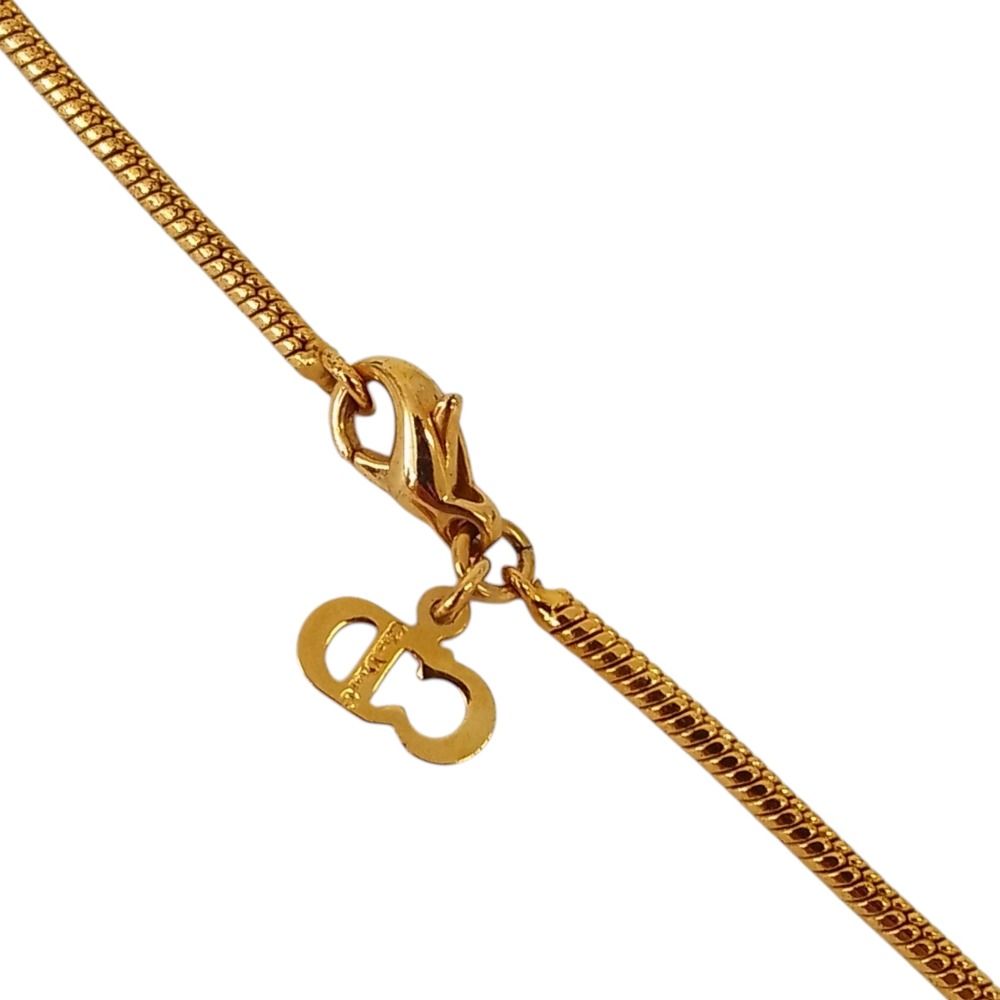Dior Vintage Logo Snake Chain Necklace Gold Plated — view 7