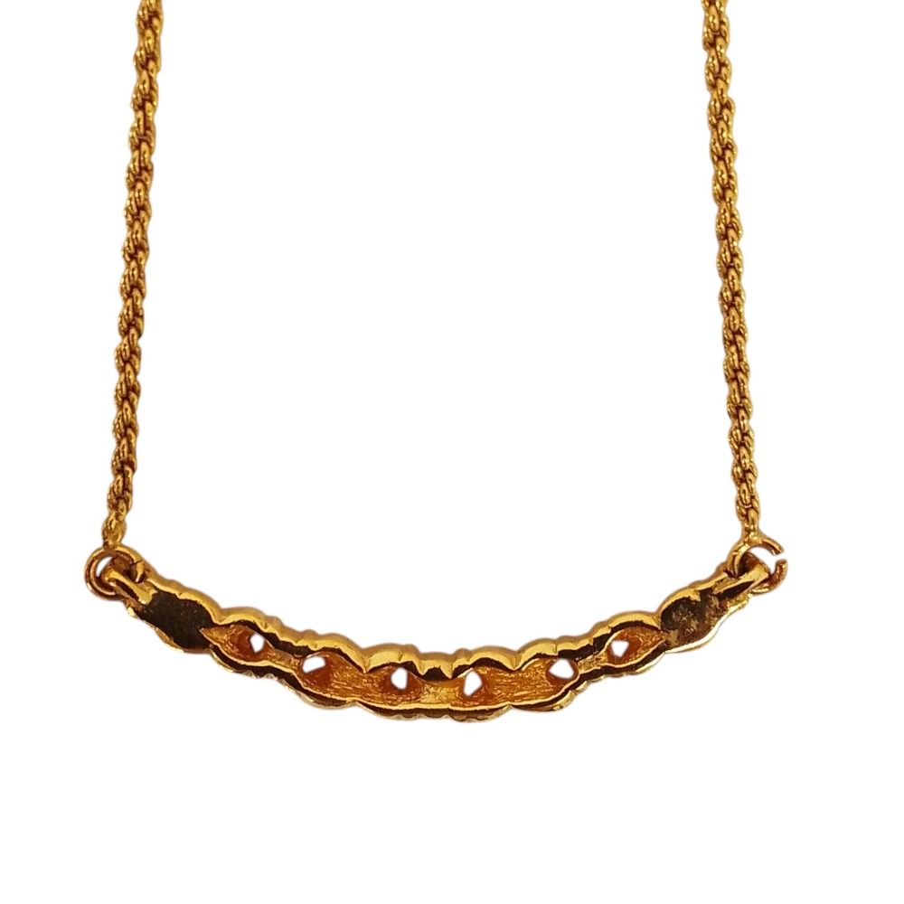 Dior Vintage Rhinestone Chain Necklace Gold Plated — view 2
