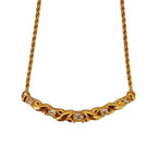Dior Vintage Rhinestone Chain Necklace Gold Plated