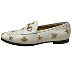 Gucci Star Bi Embroidery Jordan Horsebit Loafers 36 White — view 2