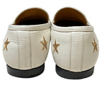Gucci Star Bi Embroidery Jordan Horsebit Loafers 36 White — view 3