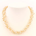 Chanel CC Logo Pearl Necklace Gold — view 3