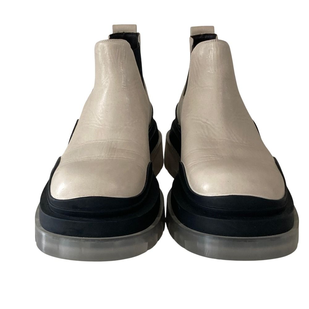 Bottega Veneta Tire Leather Side Gore Chelsea Boots 41 Ivory — view 5