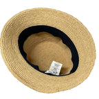 Hermes Hat 59 Beige Navy Light Blue Silk — view 4
