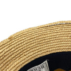 Hermes Hat 59 Beige Navy Light Blue Silk — view 8