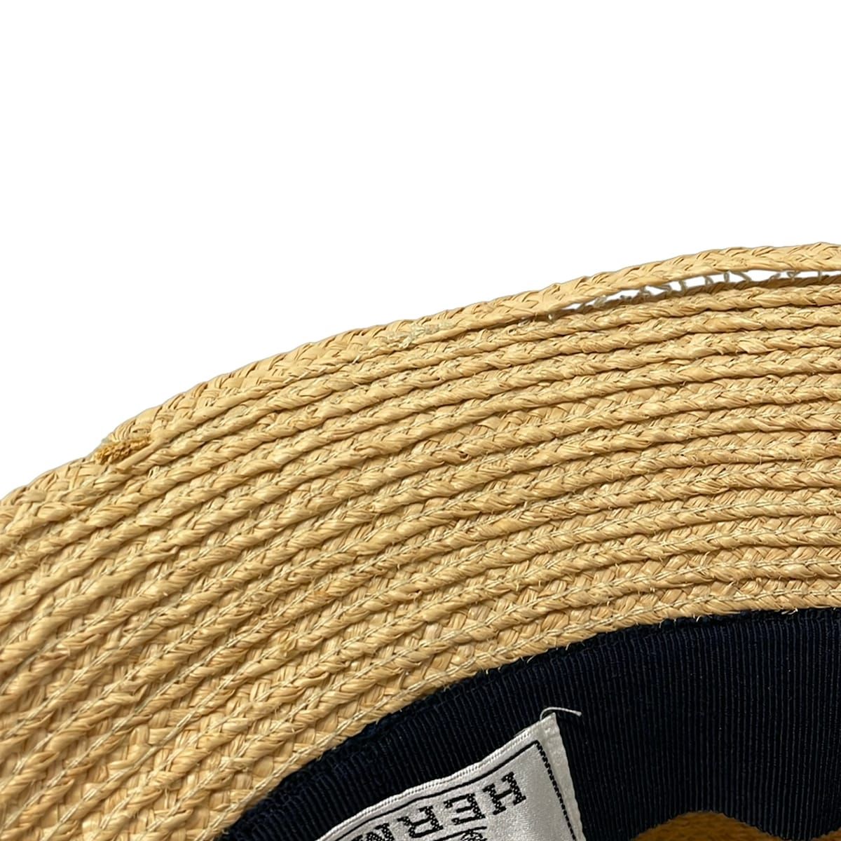 Hermes Hat 59 Beige Navy Light Blue Silk — view 8