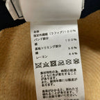 Hermes Hat 59 Beige Navy Light Blue Silk — view 6