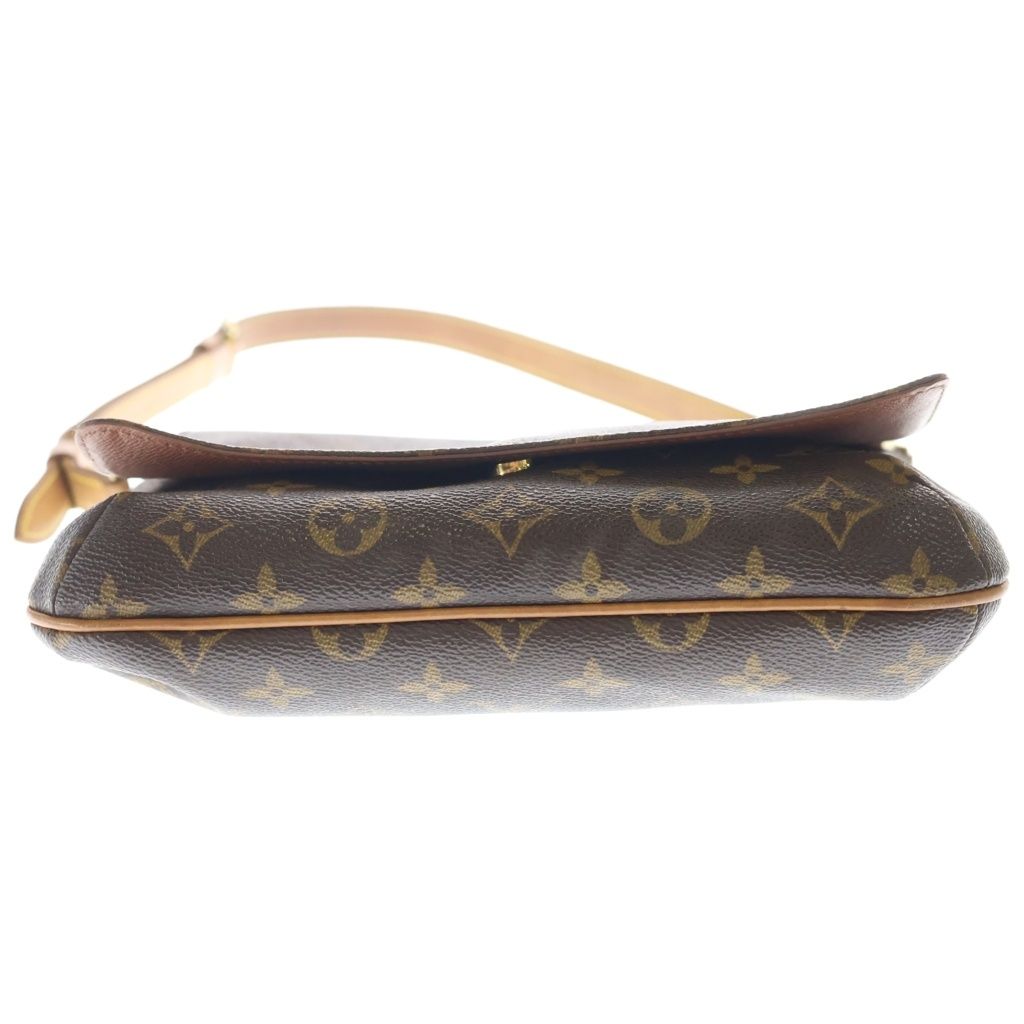 Louis Vuitton Monogram Musette Tango Shoulder Bag Brown Leather Gold — view 4