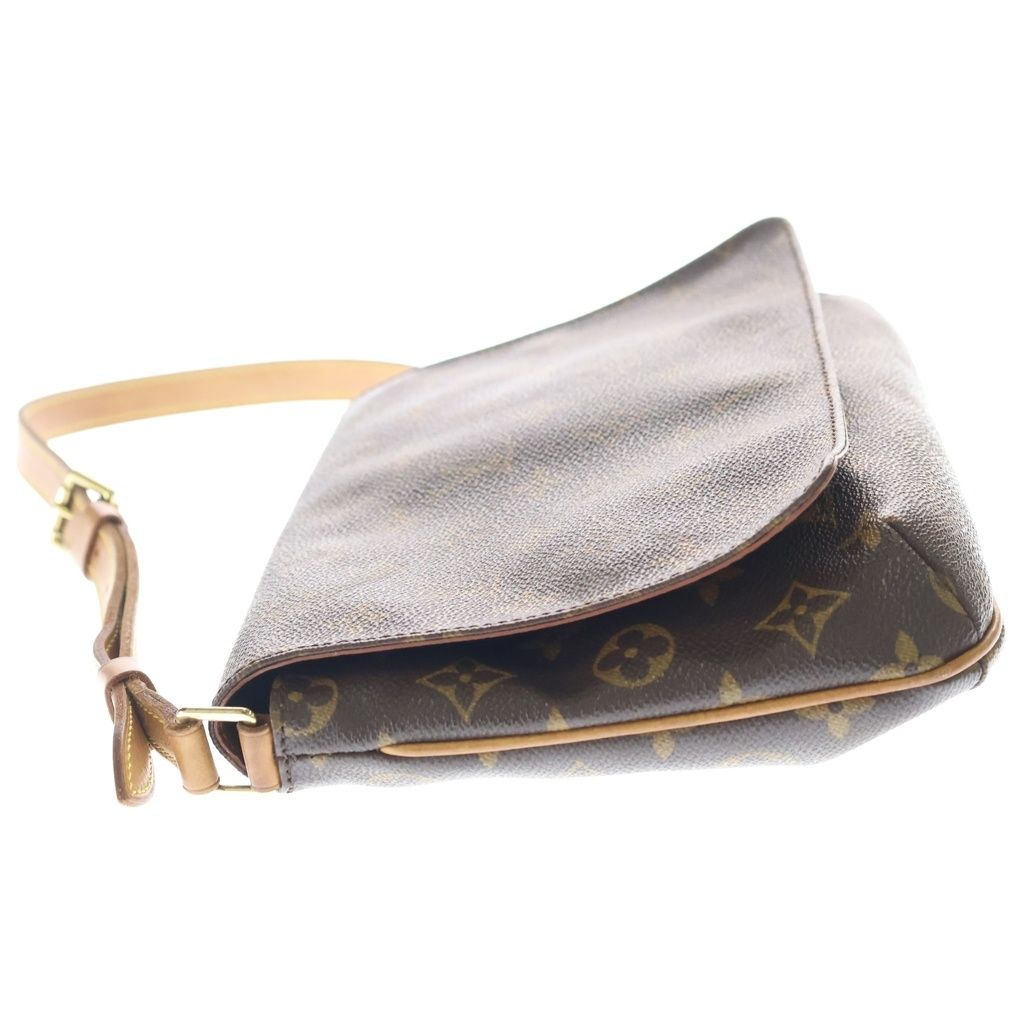Louis Vuitton Monogram Musette Tango Shoulder Bag Brown Leather Gold — view 3