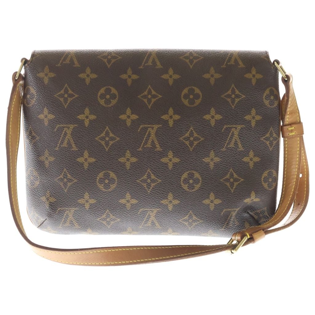 Louis Vuitton Monogram Musette Tango Shoulder Bag Brown Leather Gold — view 2