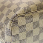 Louis Vuitton Damier Azur Neverfull PM Tote Ivory Brown Leather Gold — view 5