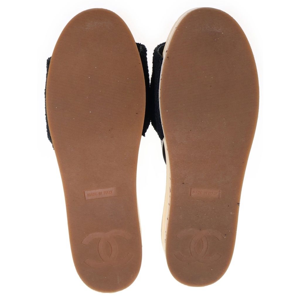 Chanel CC Logo Sandals Black — view 5