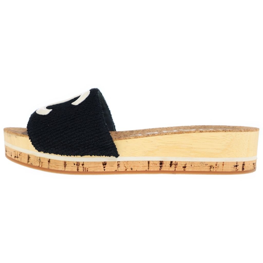 Chanel CC Logo Sandals Black