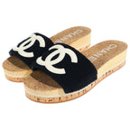 Chanel CC Logo Sandals Black — view 2