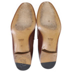 Gucci Interlocking Web Line Leather Tassel Loafers Shoes Brown — view 5