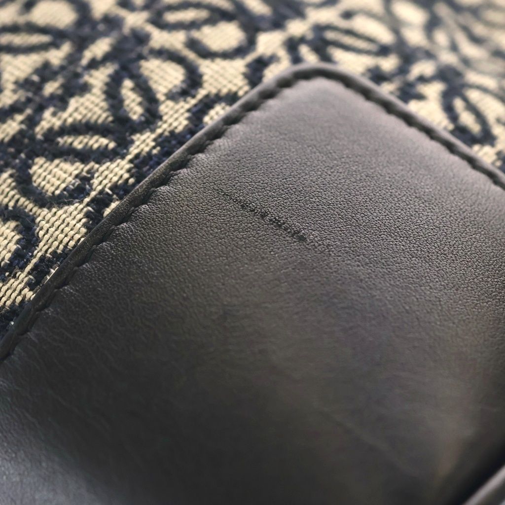 Loewe Anagram Amazona 19 Jacquard Canvas Leather 2-Way Shoulder Bag Black Beige — view 6