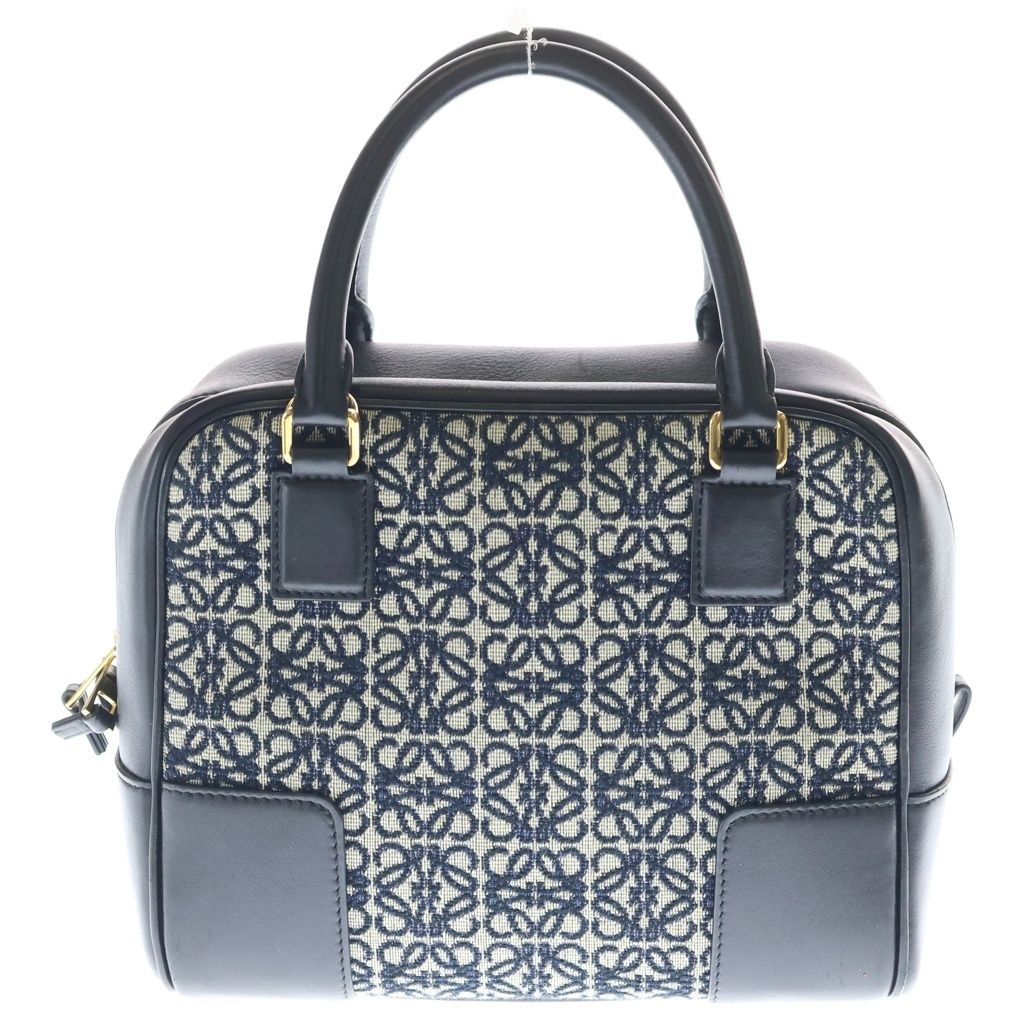 Loewe Anagram Amazona 19 Jacquard Canvas Leather 2-Way Shoulder Bag Black Beige — view 2