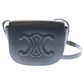 Celine Folco Cuir Triomphe Calf Shoulder Bag Black