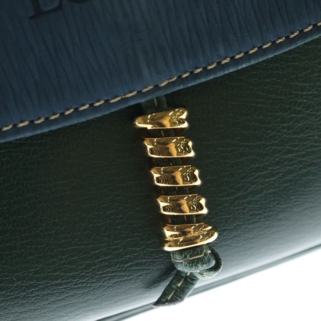 Loewe Velasquez 2-Way Shoulder Bag Blue Green Leather Gold — view 6