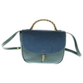 Loewe Velasquez 2-Way Shoulder Bag Blue Green Leather Gold