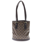 Louis Vuitton Damier Ebene Marais Handbag Mini Tote Brown Leather Gold
