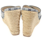 Louis Vuitton Monogram Espadrilles Wedge Sole Sandals Gray Beige — view 3