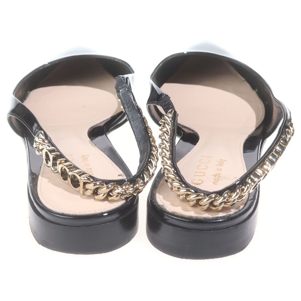 Gucci Signoria Sling Back Flat Ballet Shoes Black — view 3