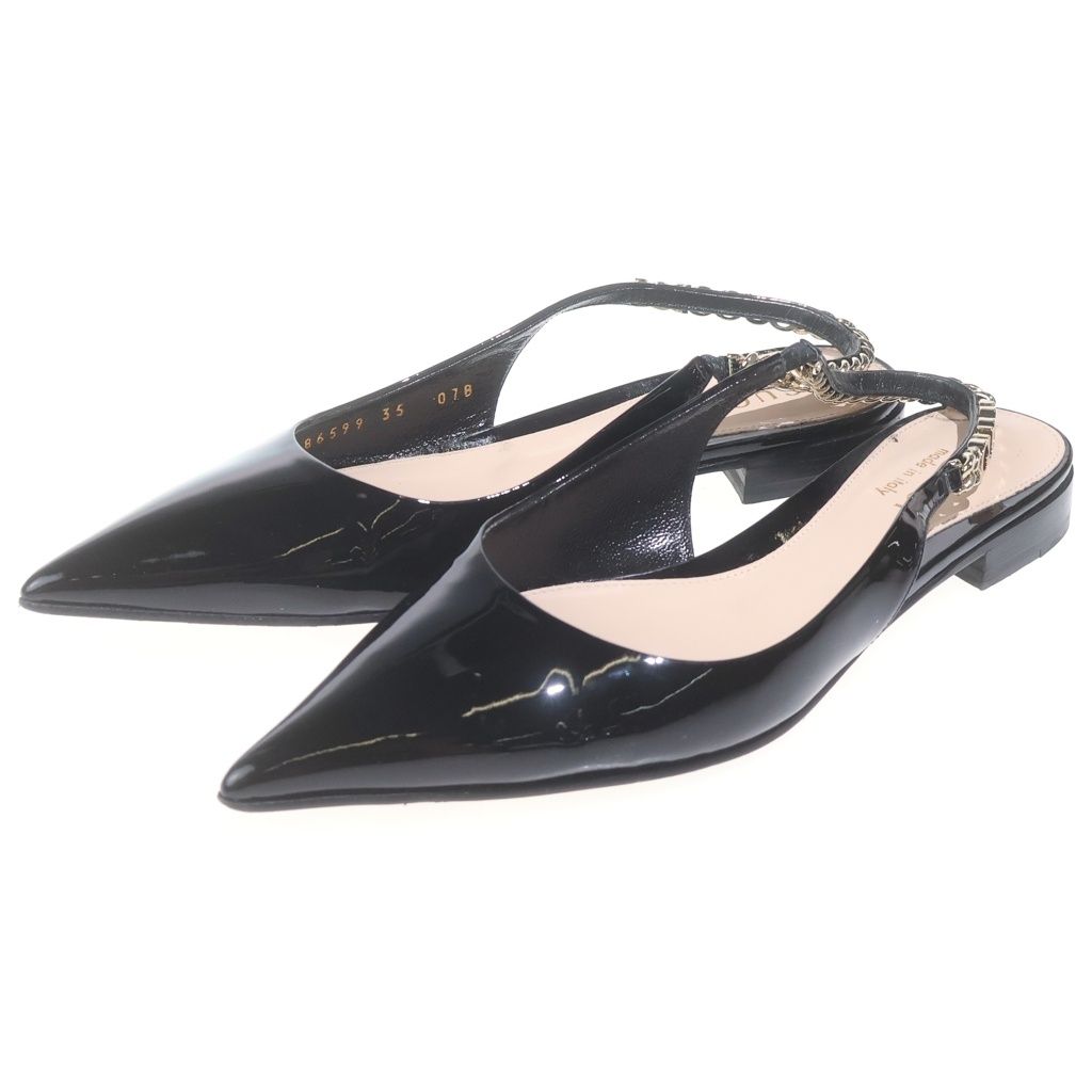 Gucci Signoria Sling Back Flat Ballet Shoes Black — view 2