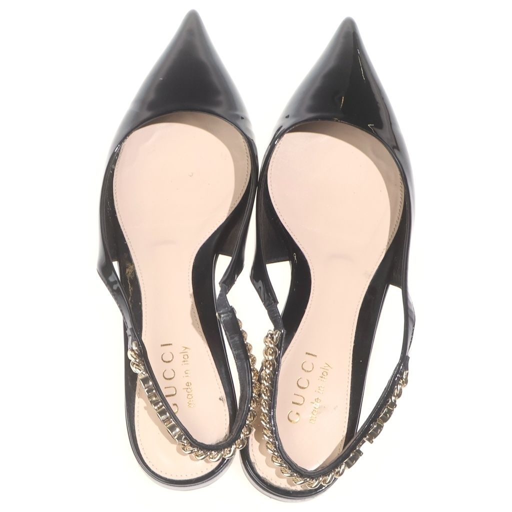 Gucci Signoria Sling Back Flat Ballet Shoes Black — view 4
