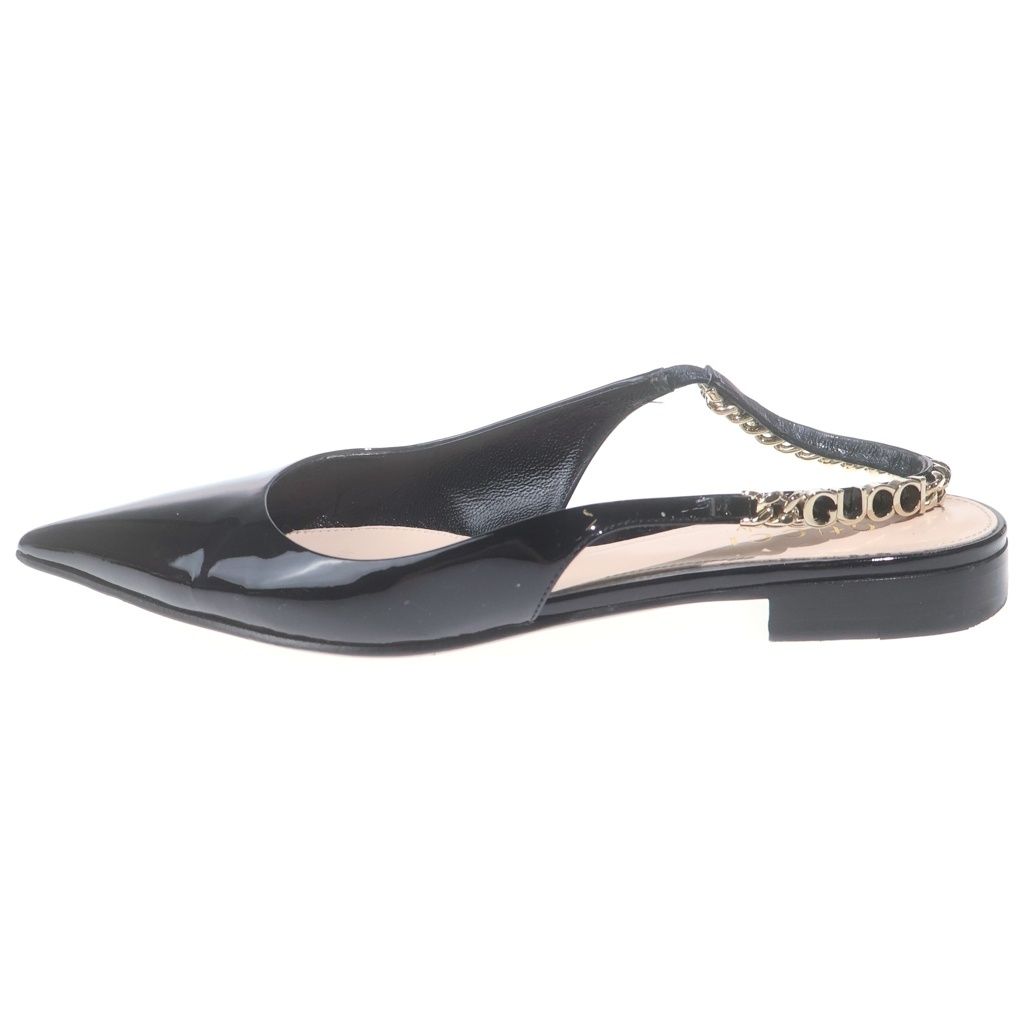 Gucci Signoria Sling Back Flat Ballet Shoes Black