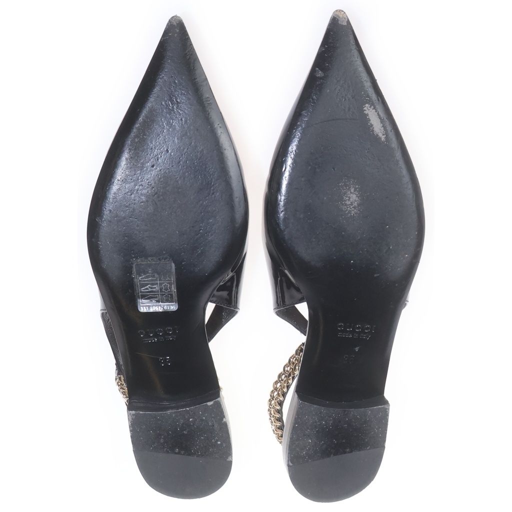 Gucci Signoria Sling Back Flat Ballet Shoes Black — view 5