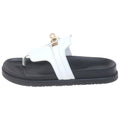 Hermes Empir Leather Sandals White Kelly