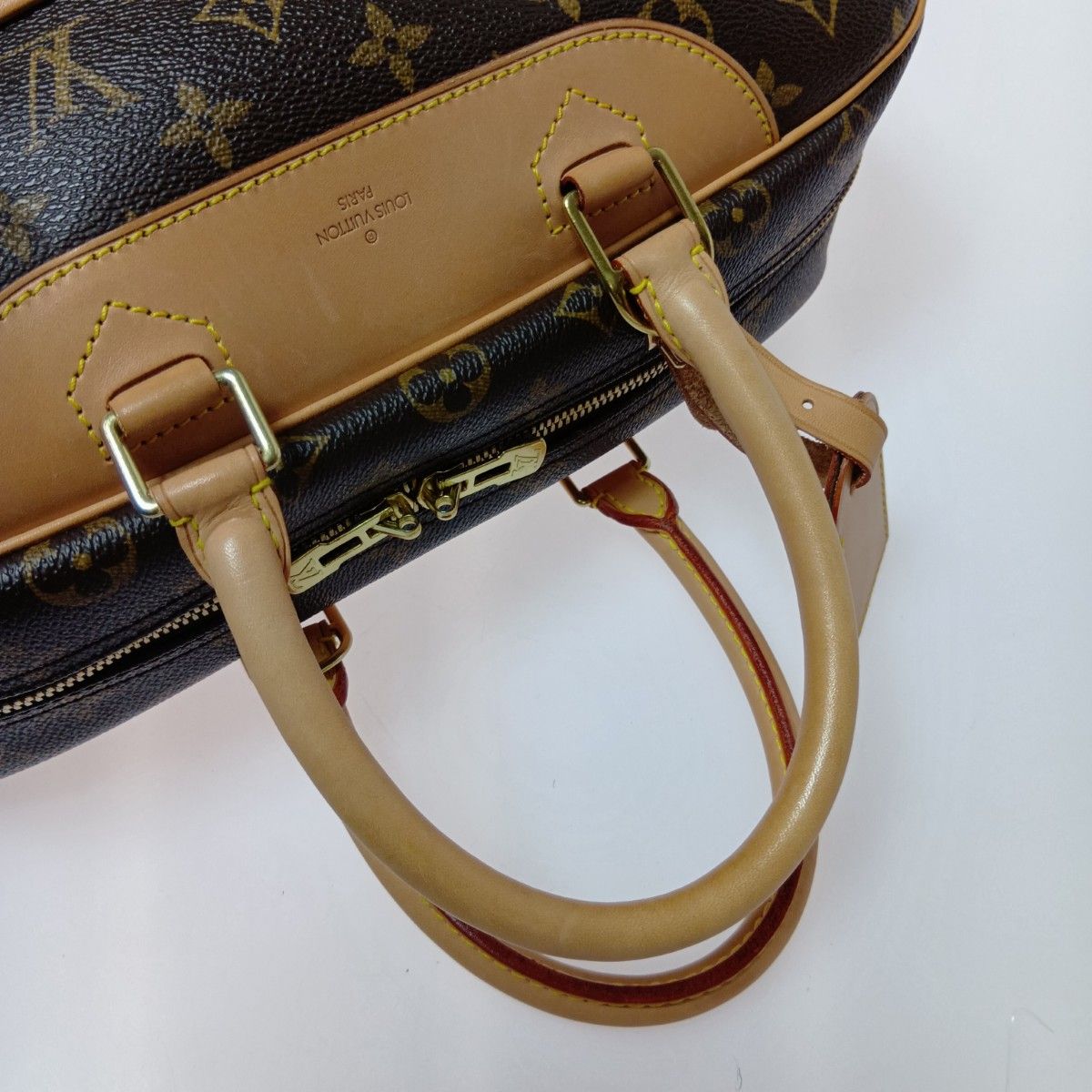 Louis Vuitton Monogram Bowling Vanity Deauville Boston Bag Brown — view 4
