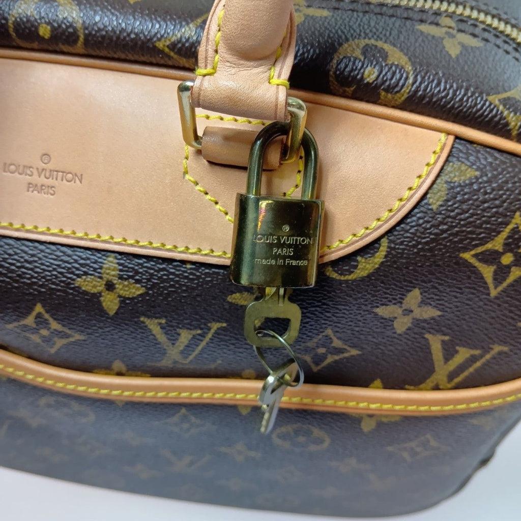Louis Vuitton Monogram Bowling Vanity Deauville Boston Bag Brown — view 6