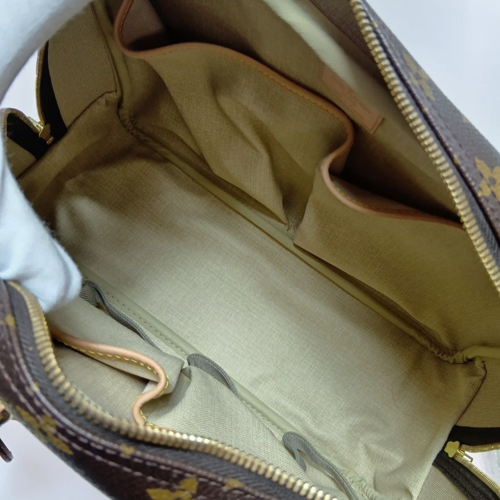 Louis Vuitton Monogram Bowling Vanity Deauville Boston Bag Brown — view 9