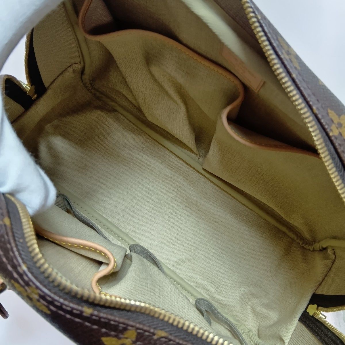 Louis Vuitton Monogram Bowling Vanity Deauville Boston Bag Brown — view 9