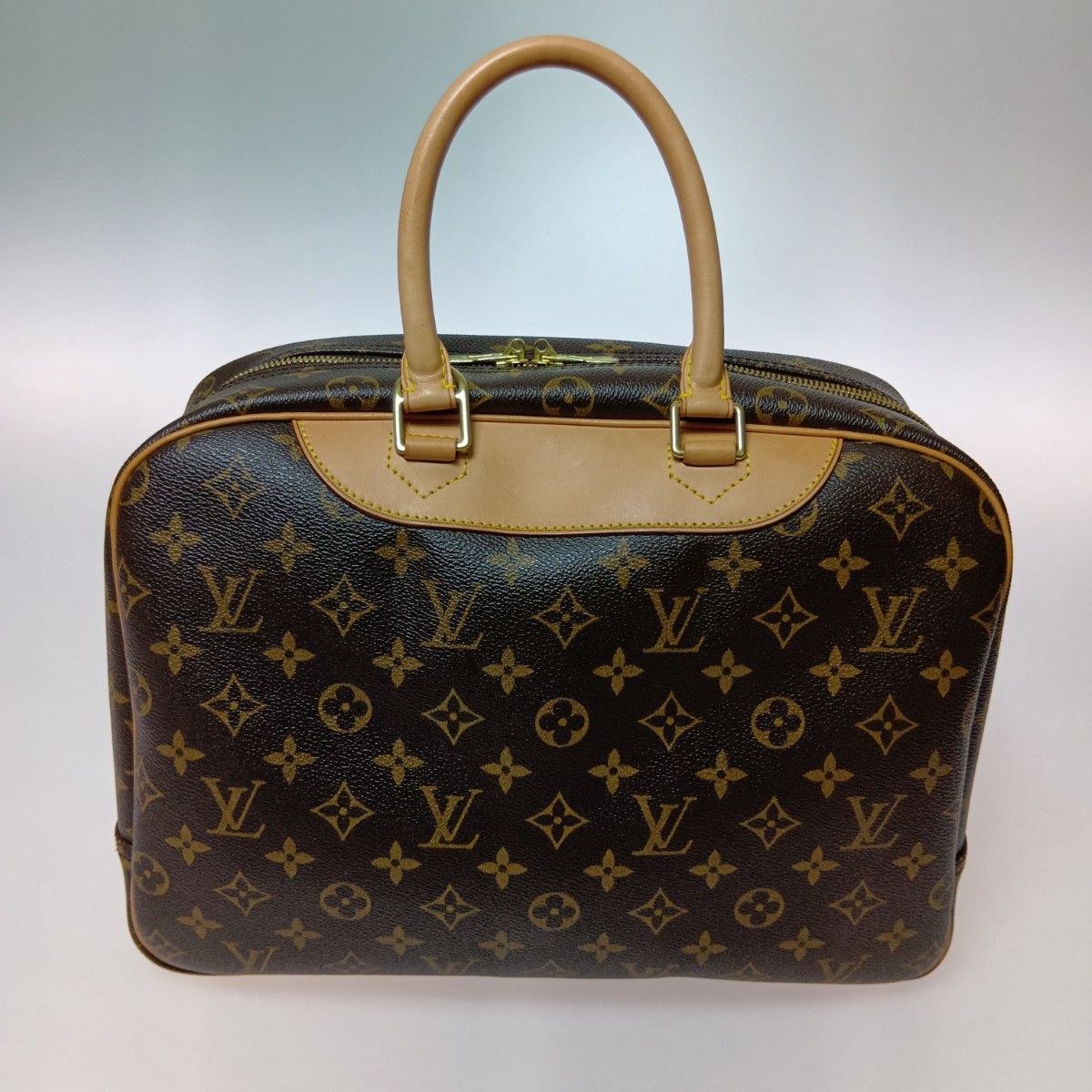 Louis Vuitton Monogram Bowling Vanity Deauville Boston Bag Brown — view 2