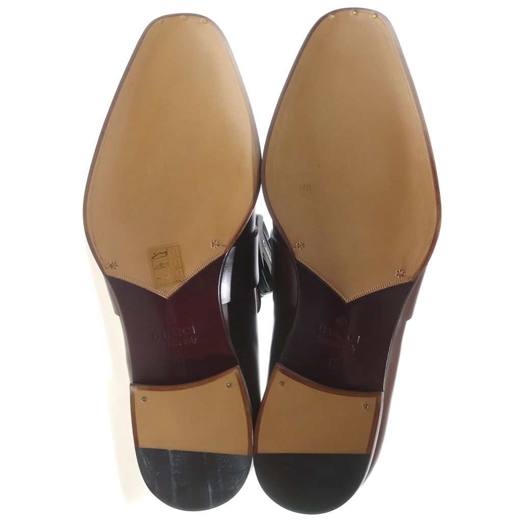 Gucci Interlocking Leather Shoes Loafers Brown — view 5