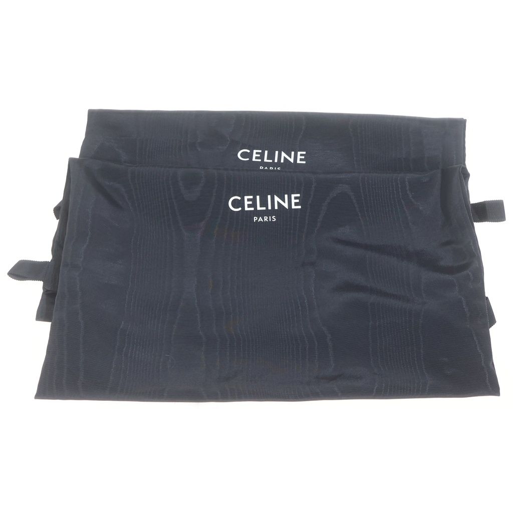 Celine Triomphe Lace Up Suede Nylon Side Zip Ankle Boots Black — view 6