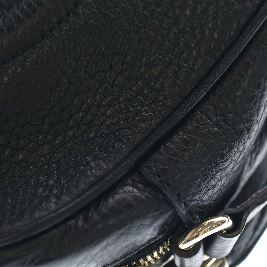 Gucci Soho Small Disco Leather Shoulder Bag Gold Black — view 6