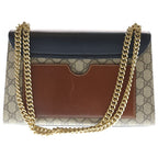 Gucci GG Supreme Padlock Shoulder Bag Chain Leather Black Brown Gold — view 2