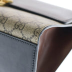 Gucci GG Supreme Padlock Shoulder Bag Chain Leather Black Brown Gold — view 5