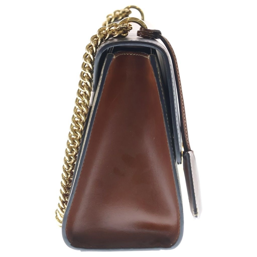 Gucci GG Supreme Padlock Shoulder Bag Chain Leather Black Brown Gold — view 3