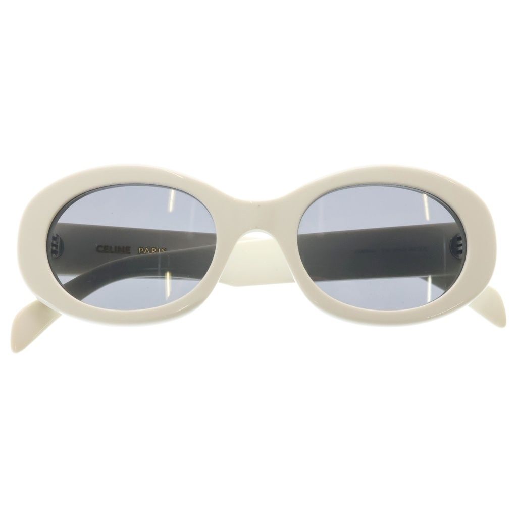 Celine Triomphe 01 Oval Frame Sunglasses Eyewear White