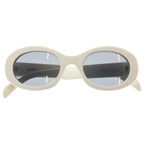 Celine Triomphe 01 Oval Frame Sunglasses Eyewear White