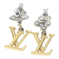 Louis Vuitton Pandant LV Iconic Flower Monogram Metal Zircon Earrings Gold