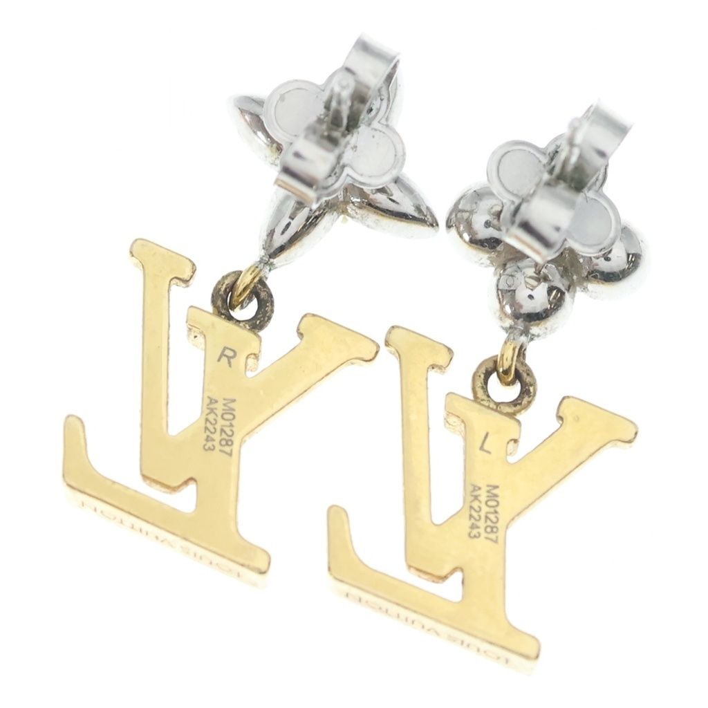 Louis Vuitton Pandant LV Iconic Flower Monogram Metal Zircon Earrings Gold — view 2